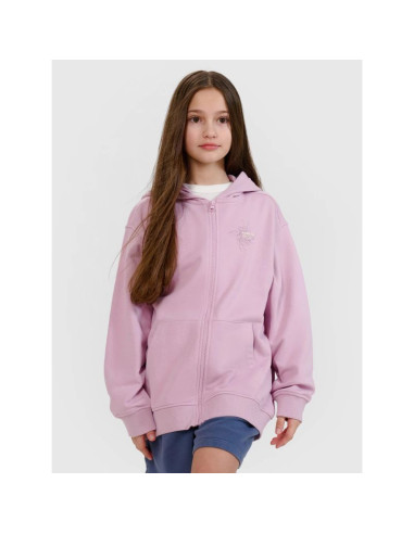 Bluza dresowa rozpinana z kapturem dziewczęca 4f 4fjwss25tswsf1482-52s