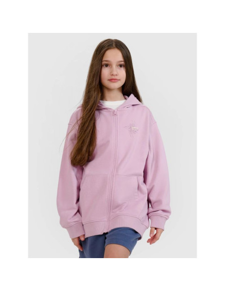 Bluza dresowa rozpinana z kapturem dziewczęca 4f 4fjwss25tswsf1482-52s