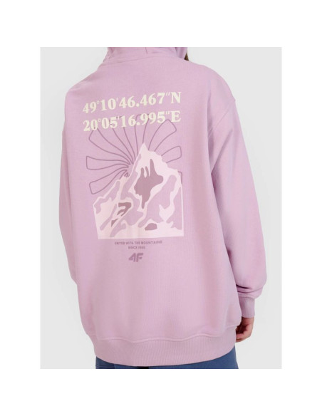 Bluza dresowa rozpinana z kapturem dziewczęca 4f 4fjwss25tswsf1482-52s