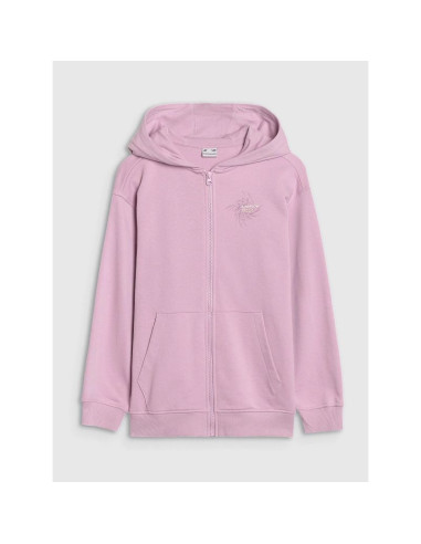 Bluza dresowa rozpinana z kapturem dziewczęca 4f 4fjwss25tswsf1482-52s