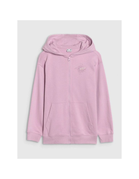 Bluza dresowa rozpinana z kapturem dziewczęca 4f 4fjwss25tswsf1482-52s