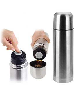 Termos turystyczny 1000ml z 2 kubkami srebrny 2