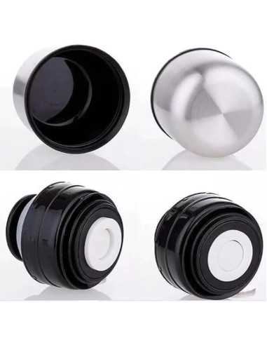 Termos turystyczny 1000ml z 2 kubkami srebrny