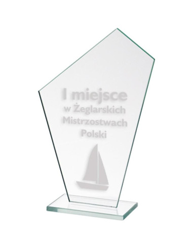 Trofeum szklane grawerowane