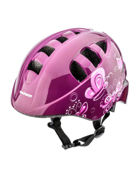 Kask rowerowy meteor ks08 pink butterflies 24900-24901