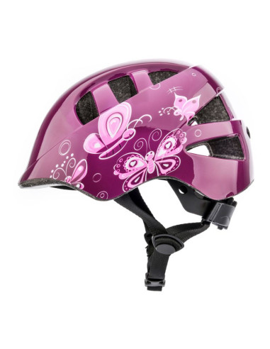 Kask rowerowy meteor ks08 pink butterflies 24900-24901