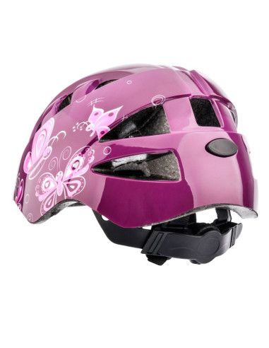 Kask rowerowy meteor ks08 pink butterflies 24900-24901