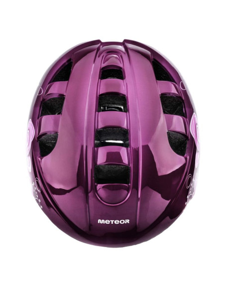 Kask rowerowy meteor ks08 pink butterflies 24900-24901