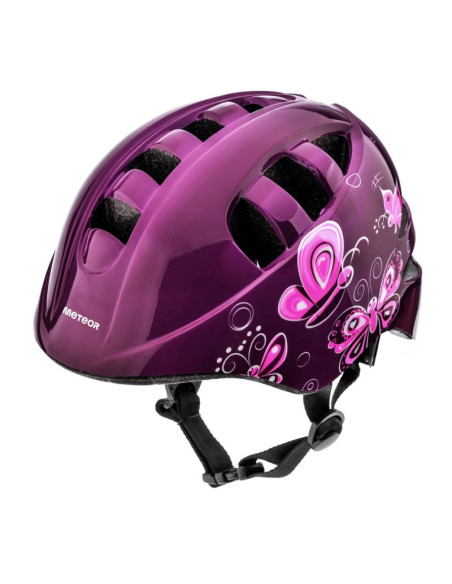 Kask rowerowy meteor ks08 pink butterflies 24900-24901