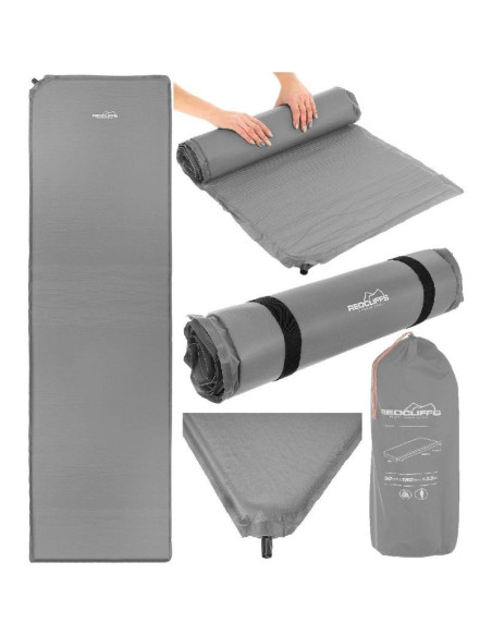 Mata samopompująca turystyczna materac 180x50x2,5cm redcliffs szara