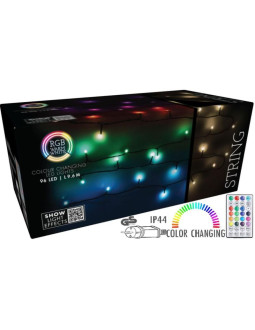 Lampki choinkowe łańcuch świetlny 96 led rgb z pilotem