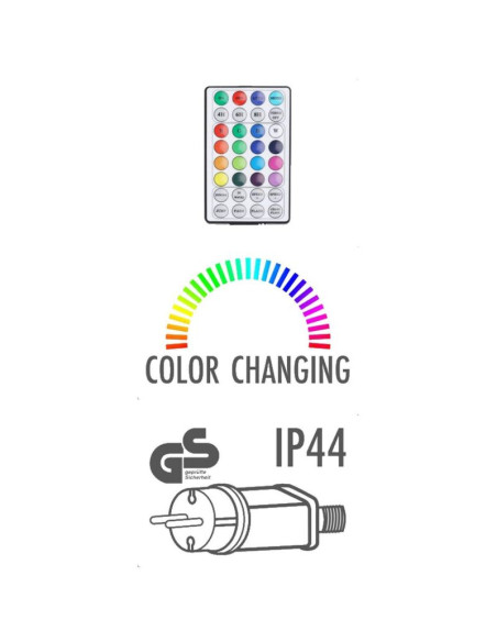 Lampki choinkowe łańcuch świetlny 96 led rgb z pilotem