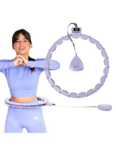 Hula hop hms hhm14 z magnesami, obciążnikiem i licznikiem fioletowy