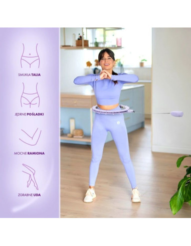 Hula hop hms hhm14 z magnesami, obciążnikiem i licznikiem fioletowy