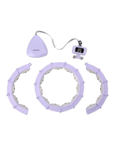 Hula hop hms hhm14 z magnesami, obciążnikiem i licznikiem fioletowy