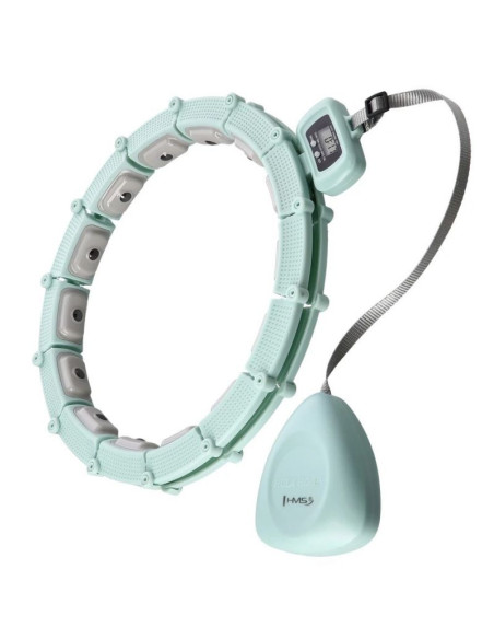 Hula hop hms hhm14 z magnesami, obciążnikiem i licznikiem zielony