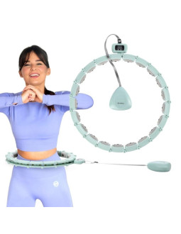 Hula hop hms hhm14 z magnesami, obciążnikiem i licznikiem zielony 2