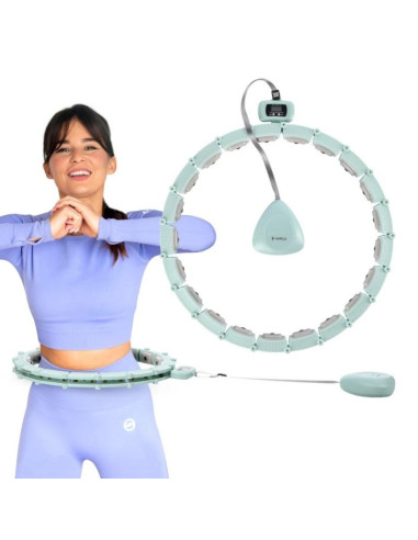 Hula hop hms hhm14 z magnesami, obciążnikiem i licznikiem zielony