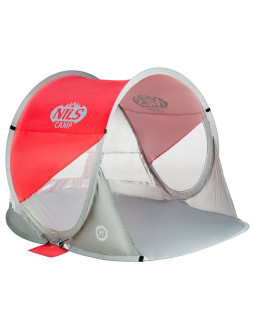 Namiot plażowy samorozkładający nils camp nc3142 czerwono-szary