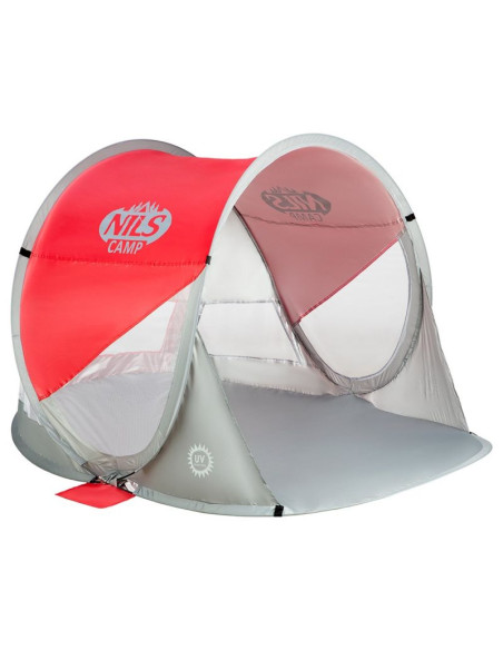 Namiot plażowy samorozkładający nils camp nc3142 czerwono-szary