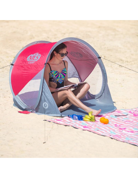 Namiot plażowy samorozkładający nils camp nc3142 czerwono-szary