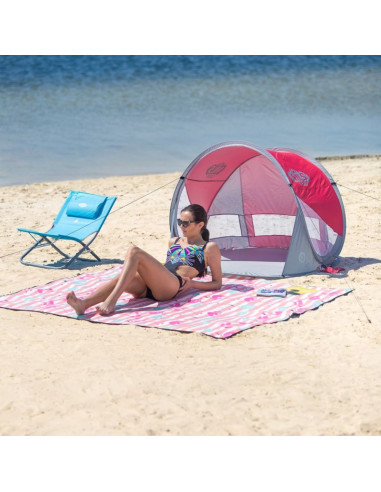 Namiot plażowy samorozkładający nils camp nc3142 czerwono-szary