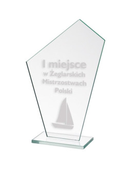 Trofeum szklane grawerowane