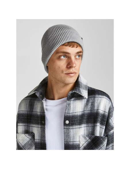 Jack & jones męska czapka zimowa czarna jacbrink beanie ln 12193386 light grey melange