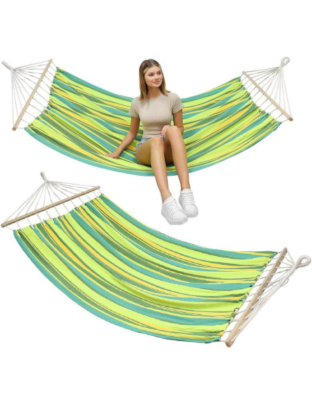 Hamak ogrodowy 2 osobowy 200x150cm z drążkiem 1052724