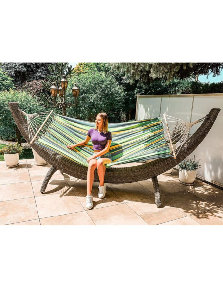 Hamak ogrodowy 2 osobowy 200x150cm z drążkiem 1052724