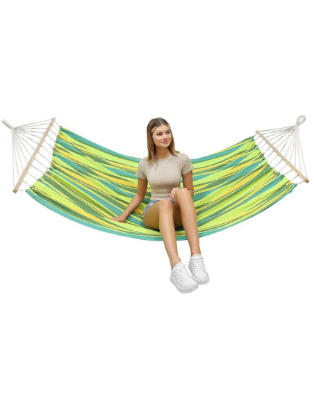 Hamak ogrodowy 2 osobowy 200x150cm z drążkiem 1052724