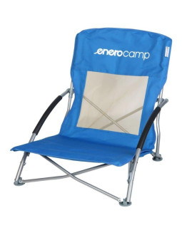 Fotel turystyczno plażowy z podłokietnikami 55x58x64cm składany niebieski