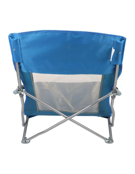 Fotel turystyczno plażowy z podłokietnikami 55x58x64cm składany niebieski