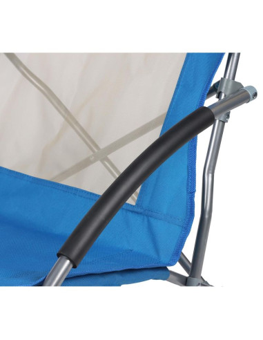 Fotel turystyczno plażowy z podłokietnikami 55x58x64cm składany niebieski