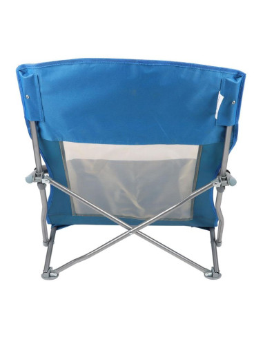 Fotel turystyczno plażowy z podłokietnikami 55x58x64cm składany niebieski