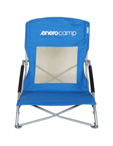 Fotel turystyczno plażowy z podłokietnikami 55x58x64cm składany niebieski