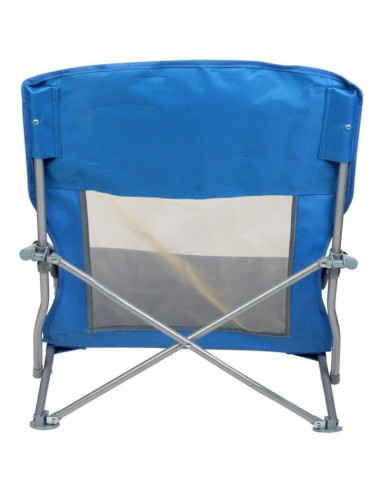 Fotel turystyczno plażowy z podłokietnikami 55x58x64cm składany niebieski