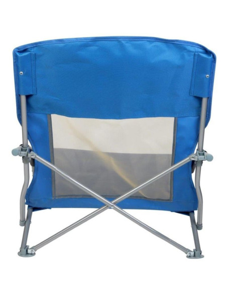 Fotel turystyczno plażowy z podłokietnikami 55x58x64cm składany niebieski