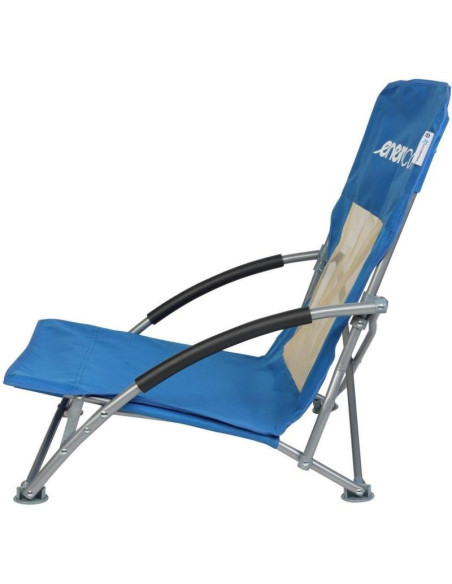Fotel turystyczno plażowy z podłokietnikami 55x58x64cm składany niebieski