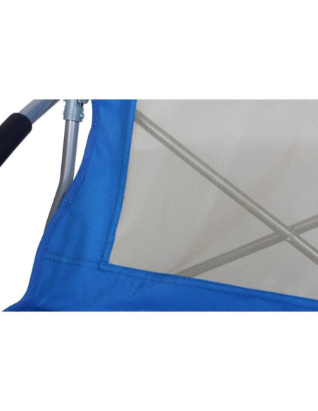 Fotel turystyczno plażowy z podłokietnikami 55x58x64cm składany niebieski