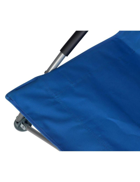 Fotel turystyczno plażowy z podłokietnikami 55x58x64cm składany niebieski