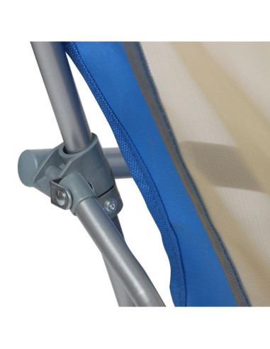 Fotel turystyczno plażowy z podłokietnikami 55x58x64cm składany niebieski