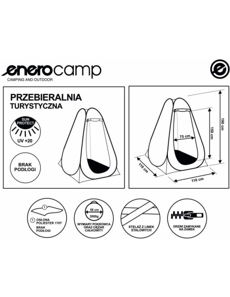 Namiot przebieralnia turystyczna 110x110x190cm