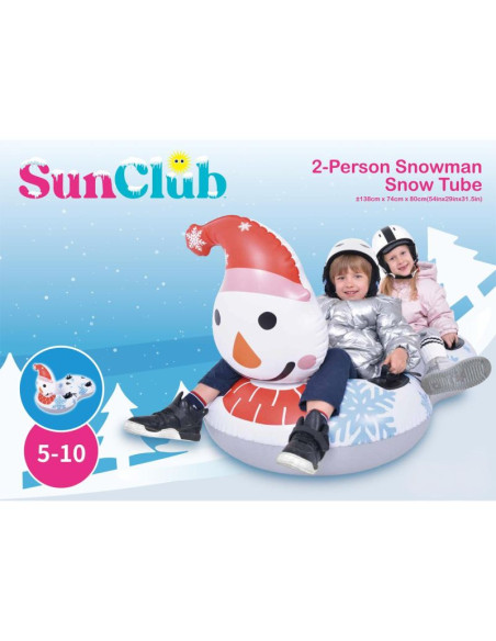 Ślizg sanki dmuchane 2 osobowe snowman 138x74x80cm