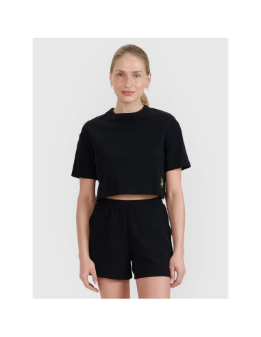 Damski t-shirt crop top 4f 4fwss25ttshf1977-20s