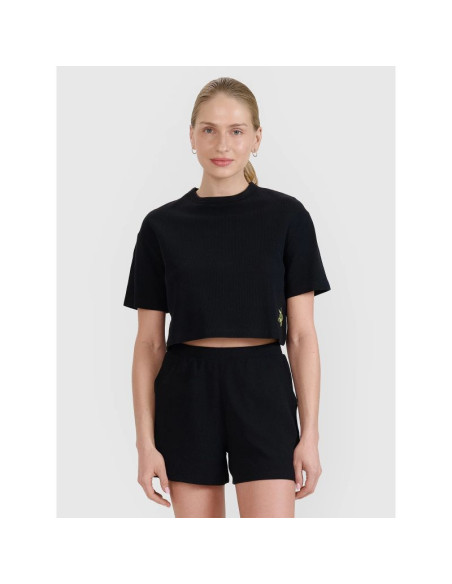 Damski t-shirt crop top 4f 4fwss25ttshf1977-20s