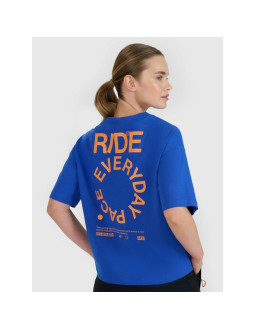 T-shirt oversize z nadrukiem damski 4f 4fwss25ttshf1993-36s