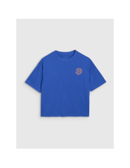 T-shirt oversize z nadrukiem damski 4f 4fwss25ttshf1993-36s 2