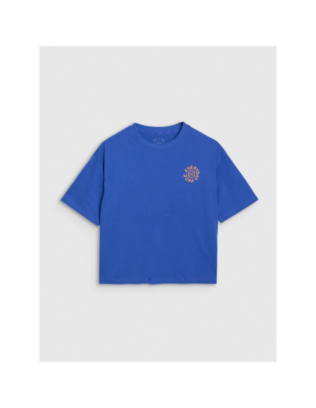 T-shirt oversize z nadrukiem damski 4f 4fwss25ttshf1993-36s