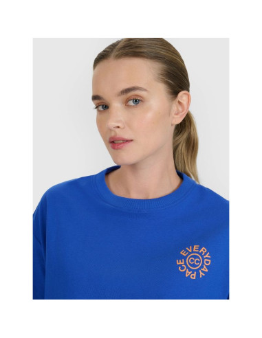 T-shirt oversize z nadrukiem damski 4f 4fwss25ttshf1993-36s